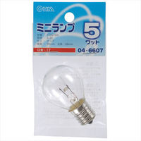 オーム電機 白熱電球 ミニランプ E17 5W クリア OHM LB-S3705-C 1セット(10個)（直送品）