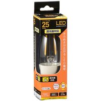 オーム電機 LED電球 フィラメント シャンデリア形 E17 25W相当 調光 LDC2L-E17/D C6 1セット(2個)（直送品）