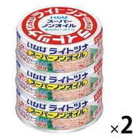 缶詰　いなば食品　ライトツナ　スーパーノンオイル　国産　70g×3缶　1セット（1個×2）　ツナ缶　水煮