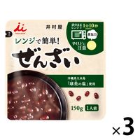 井村屋 レンジで簡単！ぜんざい 沖縄県久米島「球美の塩」使用 150g 1セット（1袋×3） レンチン