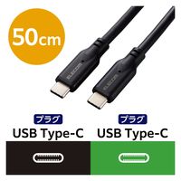 タイプCケーブル (Type-C to C) 0.5m PD 100W ブラック MPA-CC1G05BK エレコム 1個（直送品）