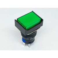 共立電子産業 照光式プッシュスイッチ 長方形 オルタネイト 緑色 12V 65-9235-07 1個（直送品）