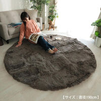 グラムスタイル シフォン ロングシャギーラグ 1400×1400mm グレージュ 508385 1枚（直送品）