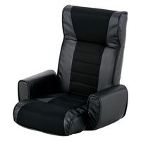 武田コーポレーション レザー調 肘付座椅子 A6-RH66BK 1箱(2個入)（直送品）