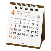 エムプラン 【2024年4月版】 卓上カレンダー ベーシック プチプチ ホワイト 205728-01 1セット（2冊）（直送品）