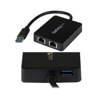 StarTech.com USB 3.0有線LANアダプタ 2ポートギガビット対応 USBポート x1付き USB32000SPT 1個（直送品）