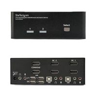 KVMスイッチ 2ポートデュアルDisplayPort オーディオ対応 USB 2.0ハブ搭載 SV231DPDDUA 1個（直送品）