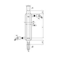 旭製作所 ジョイント付二重管式クロマトカラム(フィルター付) ウォーターコネクター仕様 Φ20L:300 3830-20/300-4L-W 1個（直送品）