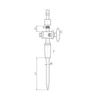 旭製作所 コック付キャピラリー管 ガラスコック ウォーターコネクター仕様 24/40 3388-4L-W 1個 65-2346-07（直送品）