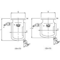 旭製作所 二重管式セパラ反応容器 ホース口タイプ 撹拌バッフル付 3032-6/150B-H-A 1個 62-2100-31（直送品）