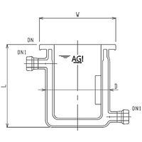 旭製作所 平底フルジャケット式セパラ反応容器 15A 端部タイプ 撹拌バッフル付 3054-2/120-M-A 1個 61-4714-63（直送品）