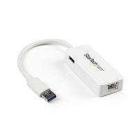 StarTech.com USB 3.0 ー ギガビット有線LANアダプタ ポート x1 ホワイト USB31000SPTW 1個（直送品）