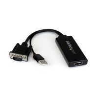 VGA ー HDMI変換アダプタ USBオーディオ&バスパワー対応 アナログRGB HDMIアップスケールコンバーター VGA2HDU 1個（直送品）