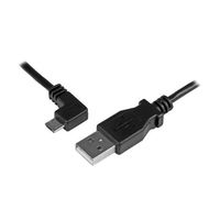 USBマイクロB ケーブル 2m L型左向きMicroーB オス/オス 24AWG 充電&同期用 USBAUB2MLA 1個（直送品）