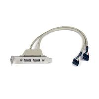 マザーボードピンヘッダー接続USB 2ポート増設変換アダプタケーブル 2x USB A ー IDC(5ピン) USBPLATELP 1個（直送品）