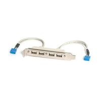 マザーボードピンヘッダー接続USB 4ポート増設変換アダプタケーブル 4x USB A ー 2x IDC(10ピン) USBPLATE4（直送品）