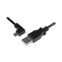 USBマイクロB ケーブル 0.5m L型左向きMicroーB オス/オス 24AWG 充電&同期用 USBAUB50CMLA 1個（直送品）