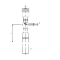 旭製作所 高真空グリースレスバルブ付排気管 オス 高真空グリースレスバルブ 芯棒材質:PTFE SQGー14/25 2490-0M-9 1個（直送品）