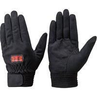 トンボ トンボレックス 人工皮革製手袋 当て付きタイプ ブラック E-REX22BK S 1双 522-1012（直送品）
