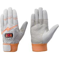 トンボ トンボレックス 人工皮革製手袋 グレー×オレンジ E-125R S 1双 522-2528（直送品）