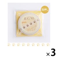 BGM マスキングテープ ゴールド 猫の手 幅5mm 3巻 BMLSG074