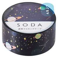 キングジム マスキングテープ SODA（ソーダ） 透明マステ ウチュウ 幅20mm CMTH20-001 1巻