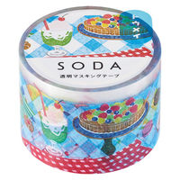 キングジム マスキングテープ SODA（ソーダ） 透明マステ ティータイム 幅30mm CMT30-011 1巻