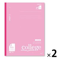 日本ノート ノート college A4ワイド A罫7mm ピンク 学習帳 CLW3 2冊