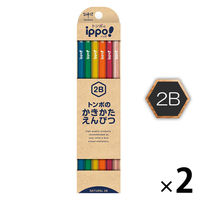 かきかたえんぴつ　ippo（イッポ）　2B　六角軸　ナチュラル　KB-KNN04-2B　2ダース（24本入）　トンボ鉛筆