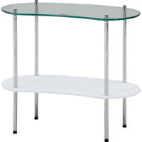 不二貿易 Chamill ガラスサイドテーブル 幅600×奥行320×高さ530mm ホワイト 41315 1台（直送品）