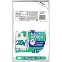 日本技研工業 とって付ポリ袋 半透明乳白 20L 4904118656554 1セット(1冊入×30束 合計30冊)（直送品）