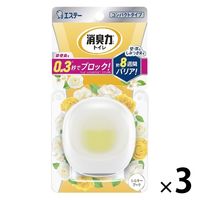 消臭力 コンパクト トイレ用 シルキーブーケ 置き型 本体 1セット（3個） 消臭剤 芳香剤 エステー