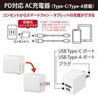 オーム電機 AC充電器 MAV-AQP20W-W 01-7172 1個（直送品）