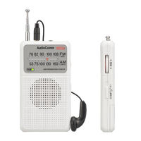 オーム電機 ポケットラジオ P338S―W 03-0987 1個（直送品）