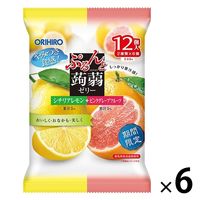 ぷるんと蒟蒻ゼリーパウチ シチリアレモン+ピンクグレープフルーツ 6個 オリヒロ