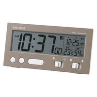 RHYTHM（リズム） フイットウェーブD237 茶メタリック 置時計 [電波 温湿度 カレンダー] 幅131×高さ66mm1個