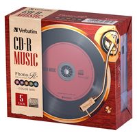 Verbatim Japan シックなカラーのレコードデザイン音楽用CD AR80FHX5V7 1パック（直送品）