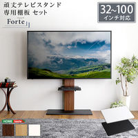 ホームテイスト 最大100インチ対応 頑丈テレビスタンド 専用棚板 セット ホワイト×ブラック HWAT-HTWAT 1セット（直送品）