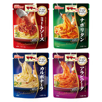 【セット品】マ・マー パスタキッチン パスタソース4種セット（ミート・カルボナーラ・ナポリタン・アラビアータ）日清製粉ウェルナ