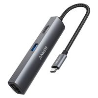 Anker PowerExpand+ 5-in-1 USB-C イーサネットハブ 4K対応HDMI出力ポート A83380A3 1個（直送品）