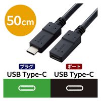 タイプC延長ケーブル 0.5m PD 60W USB3.2(Gen1) ブラック MPA-ECECC05BK エレコム 1個（直送品）