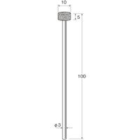 日本精密機械工作 軸付き電着ボラゾン砥石 N1931 1本（直送品）