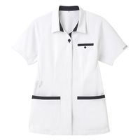 アプロンアパレル レディスシャツジャケット(ホワイト×ネイビー)Lサイズ 511-80AP-L 1枚（直送品）