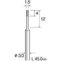 ミニター ミニモ 精密電着ダイヤモンドバー 超硬軸#140 φ1.5 JA1019 1本 852-7787（直送品）