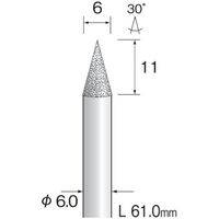 ミニター ミニモ 電着ダイヤモンドバー#120 φ6 刃長11mm AD3261 1本 852-7687（直送品）