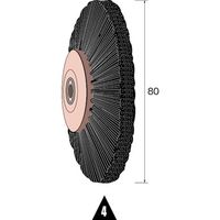 ミニター ミニモ ブラシホイール ウッドコア 豚毛 ハード φ70 4列 (3個入) NA5824 1パック(3個) 853-0698（直送品）