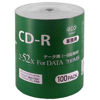 HIDISC CD-R データ用 52倍速 ワイドプリンタブル CR80GP100_BULK 1パック（100枚入）（わけあり品）