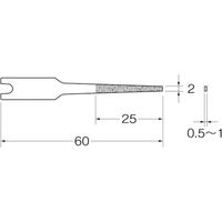 日本精密機械工作 リューター 電着フレキシブルダイヤモンドヤスリ Q2304 1袋(2本) 543-3912（直送品）