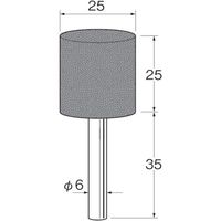 日本精密機械工作 リューター 軸付セラミックゴム砥石(金属研削用) R2380 1パック(5本) 543-3871（直送品）