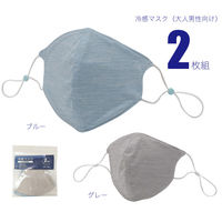 ジェイワークスプランニング 冷感マスク 2枚組 ブルー/グレー 大人男性向け JWP-558 1袋(2枚入)（直送品）